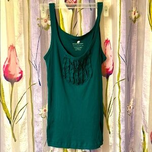 NWOT Banana Republic Green Ruffle Detail Tank Top